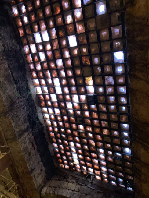 Stained glass in the Seattle Underground Tour