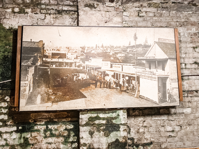 A picture of the original settlement in Seattle, what is now part of the underground tour