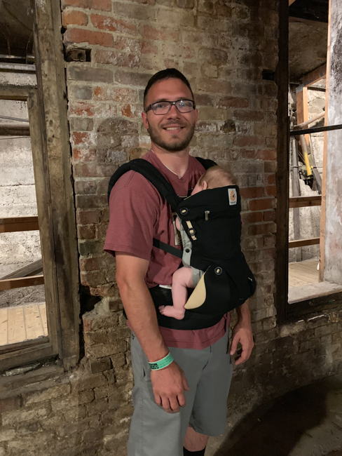 My husband and child in the underground passageways in Seattle
