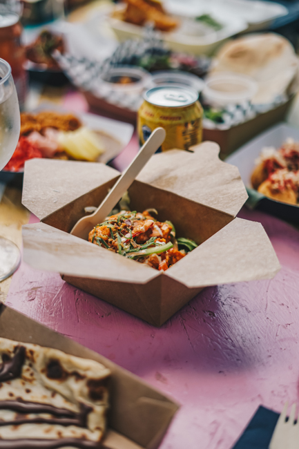To-go container full of food from Cucina Di Paolo, one of the best Boise restaurants.