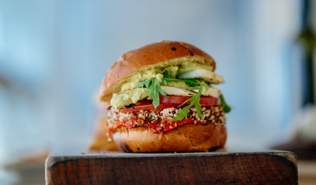 A burger made from only healthy ingredients.