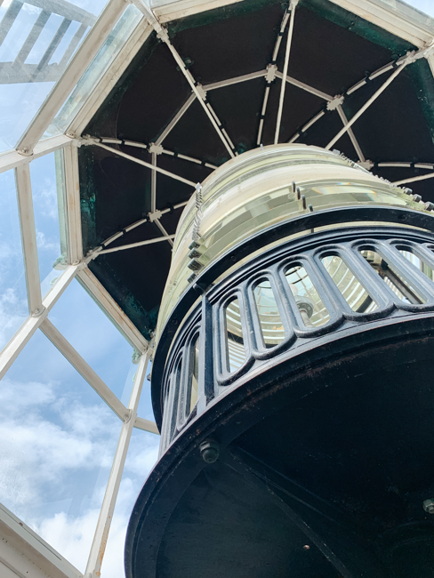 View of the light in the lighthouse in San Diego
