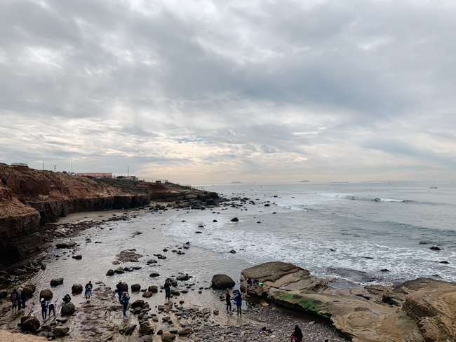 Tide pool area on the coast in Southern California near San Diego