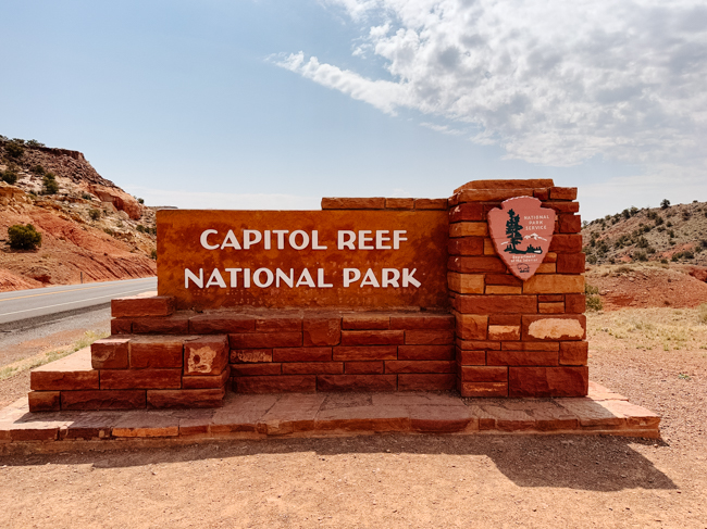 Sign at Capitol Reef National Park