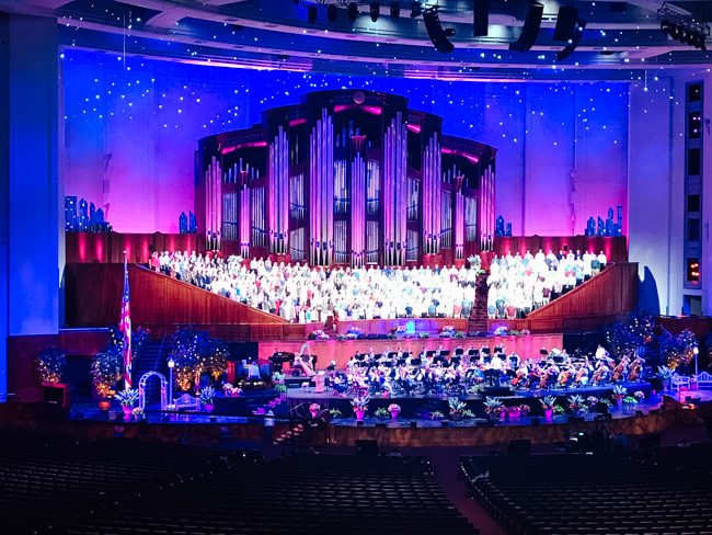 Choir performing at Temple Square.