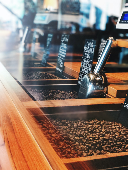 Coffee bean compartments. A coffee tour is a great way to spend time in Seattle in December.
