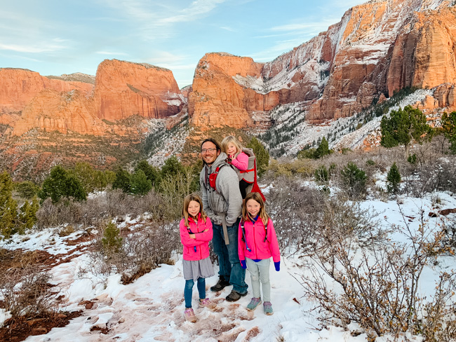 My family hiking in Southern Utah