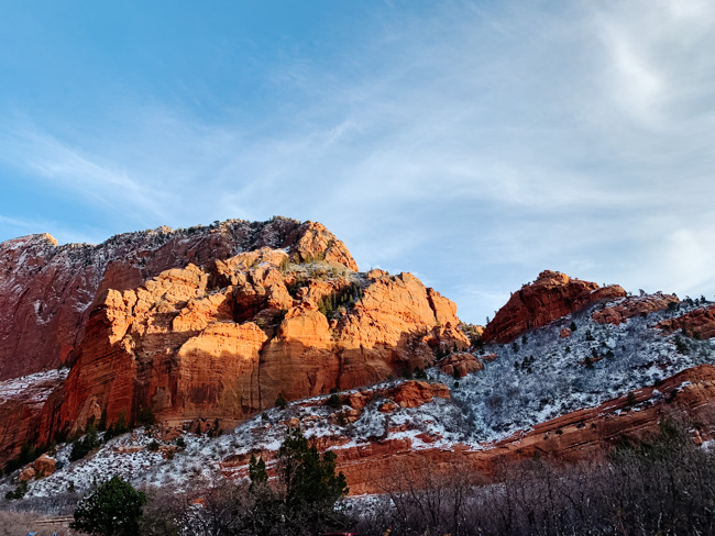 Snow in Zion National Park in December