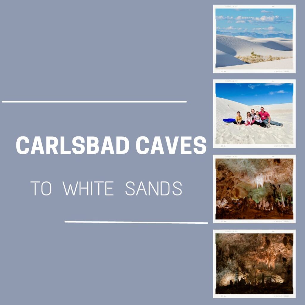 Graphic for driving from Carlsbad Caves to White Sands