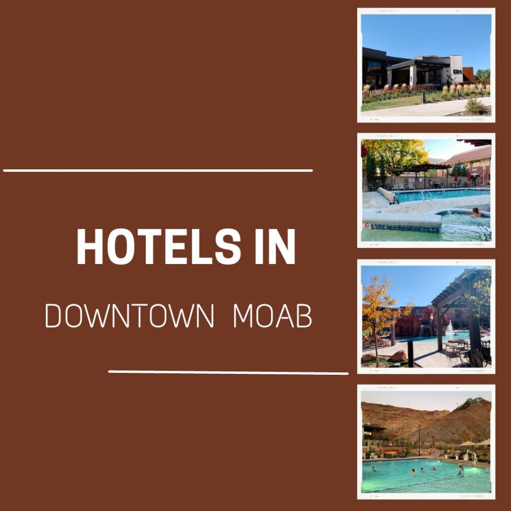 Hotels in downtown Moab graphic