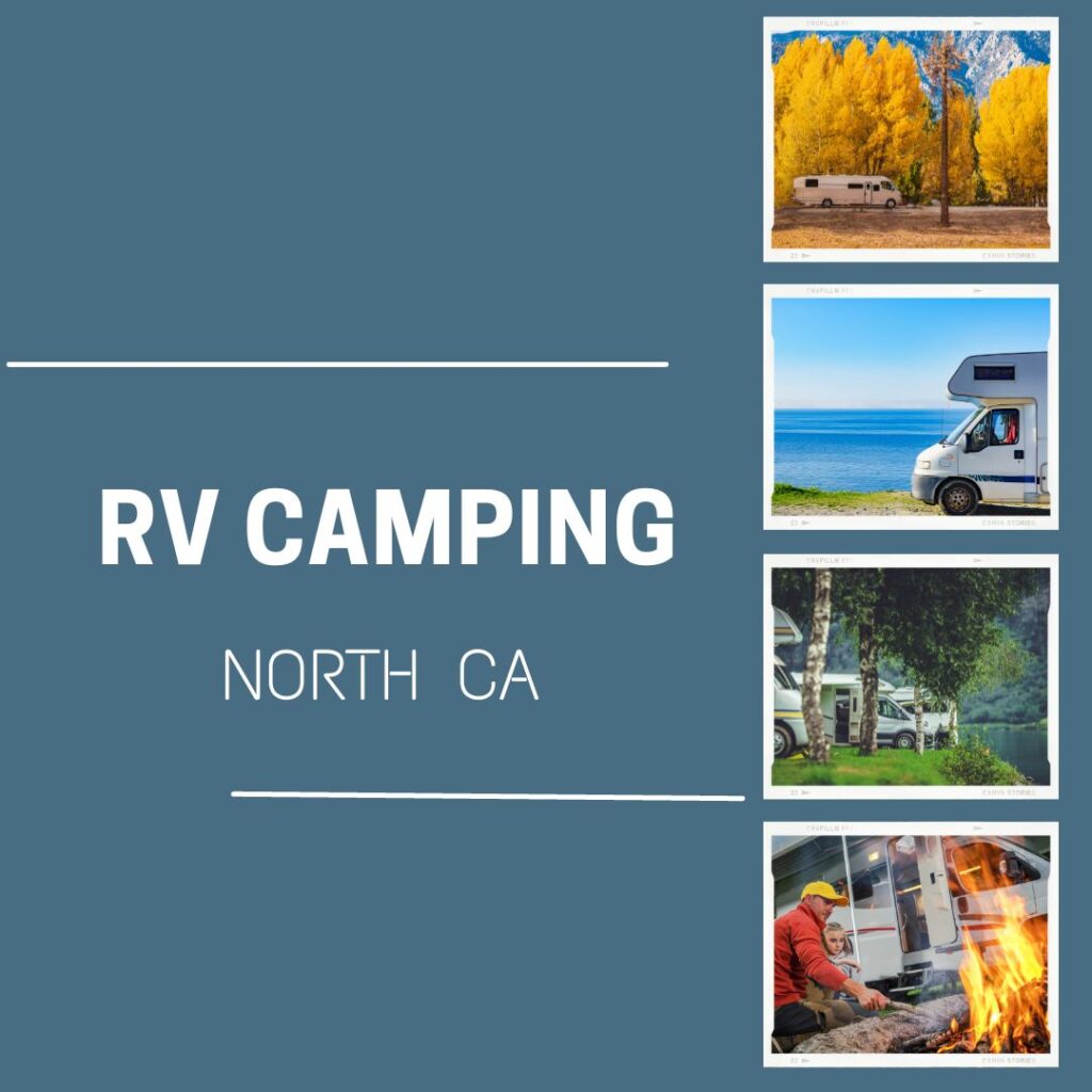 RV camping in Northern California graphic
