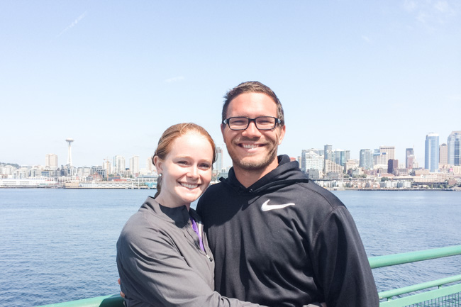 A couple on one of the Seattle boat tours.