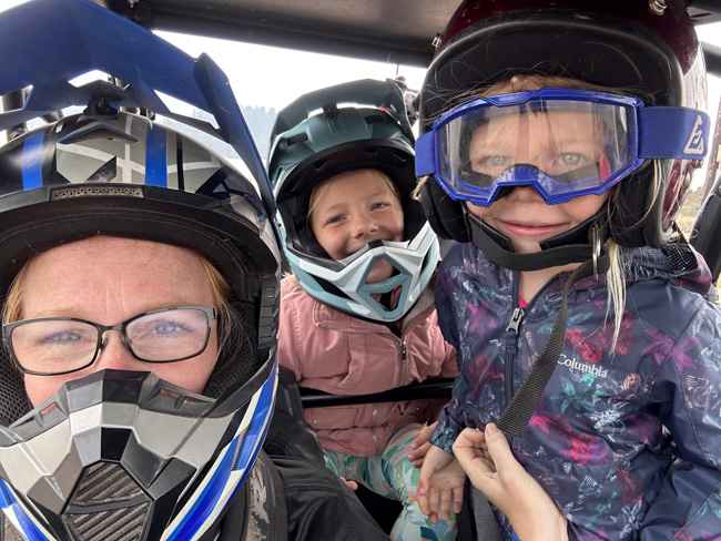 Riding in a RZR with my kids