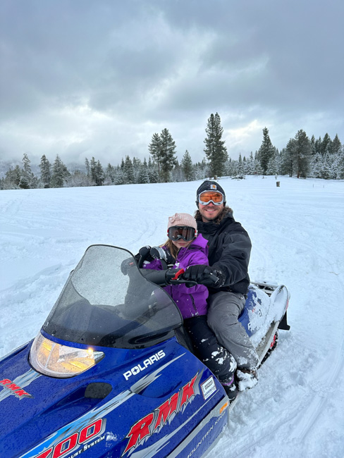 Snowmobiling in Utah in the winter