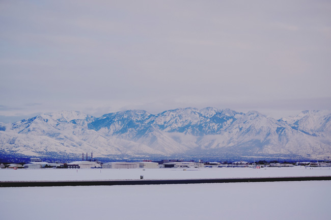 Snow covered mountains in Utah.