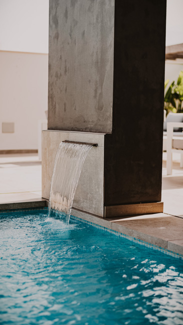 A relaxing pool at a spa.