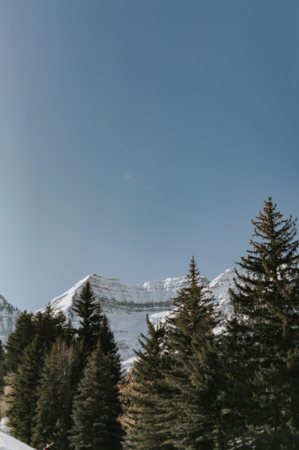 Mountains and trees in Sundance, Utah.