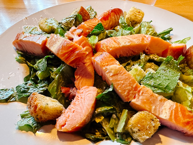 A smoked salmon salad from Dory Cove, one of the best Lincoln City restaurants.